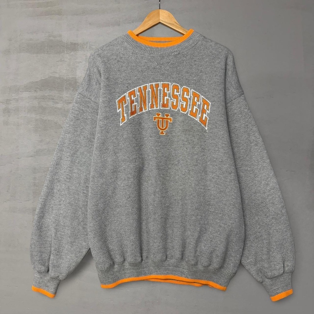 Vintage Logo Athletic‎ Tennessee Volunteers Sweatshirt Grey Crewneck 90s Vols XL